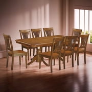 FurniFact Elegant 9 Piece Dining Table Set for 8 with Extendable Wood Table
