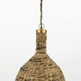 thumbnail image 6 of HomeRoots 392845 27 x 16 x 16 in. Brown Wicker Hanging Pendant Light, 6 of 9