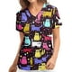 thumbnail image 1 of Puntoco Mujeres de manga corta con cuello en V Uniforme de trabajo Estampado Ropa de trabajo Blusas Jersey Camisetas tops Puntoco Puntoco-5958, 1 of 5