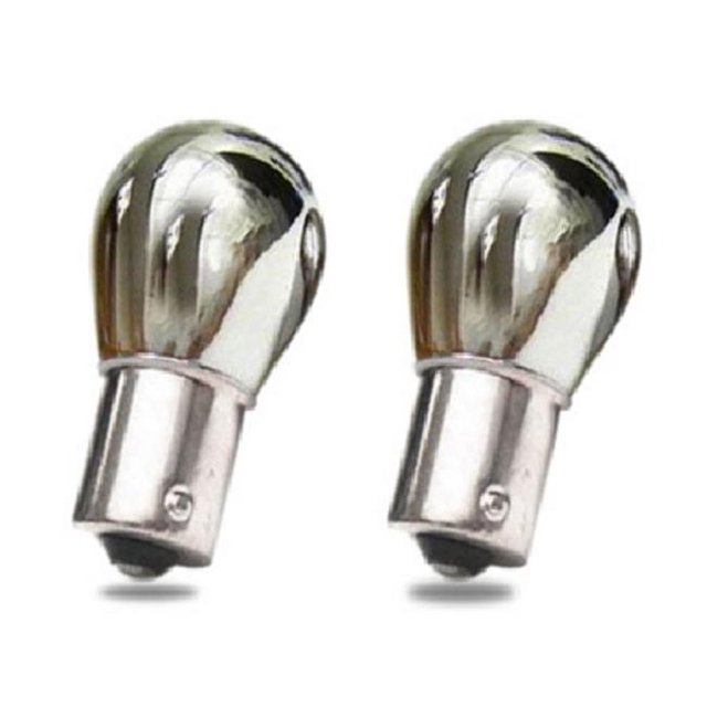 GP-Thunder GP-1156PY-CR Silver Chrome Stealth Red Marker Signal Bulbs Off Set Pin