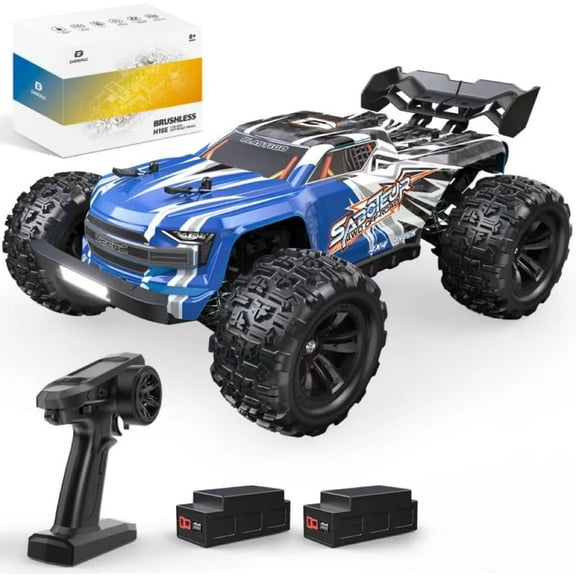 Fast Racing RC Car Truck Max 70kph 1:16 4X4 RTR Hobby RC Cars for Adults & Boys, Brushless All Terrains RC Monster Truck,Off Road Electric Vehicle Gift,2 Li-po Batteries