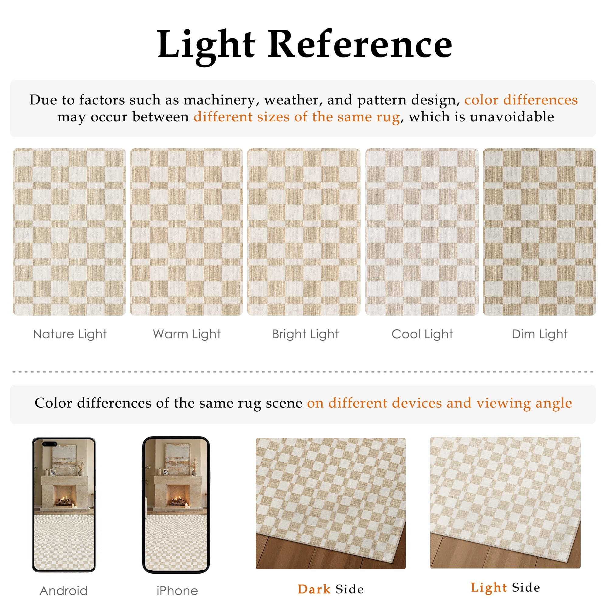 BERTHMEER 9'x12'Large Area Rugs for Living Room Modern Checkered Plaid Rugs Soft Faux Wool Bedroom Office Dining Room Farmhouse Geometric Contemporary Washable Non Slip Rugs Carpets, Beige