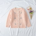 thumbnail image 3 of Esaierr Kids Baby Girls Cardigan Sweaters Hand-Embroidered Small Flowers Button Tops Outwear for 12M-6Y Spring Autumn Coat Jacket, 3 of 6