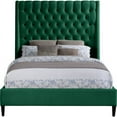 thumbnail image 3 of Maklaine Contemporary Upholstery Green Velvet King Bed, 3 of 10
