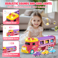 thumbnail image 4 of WonderStone 7 in 1 Carrier Truck Toys with Light & Sound, Toddler Toys for Ages 2-4, Birthday Gifts for Princess Girls, 4 of 8