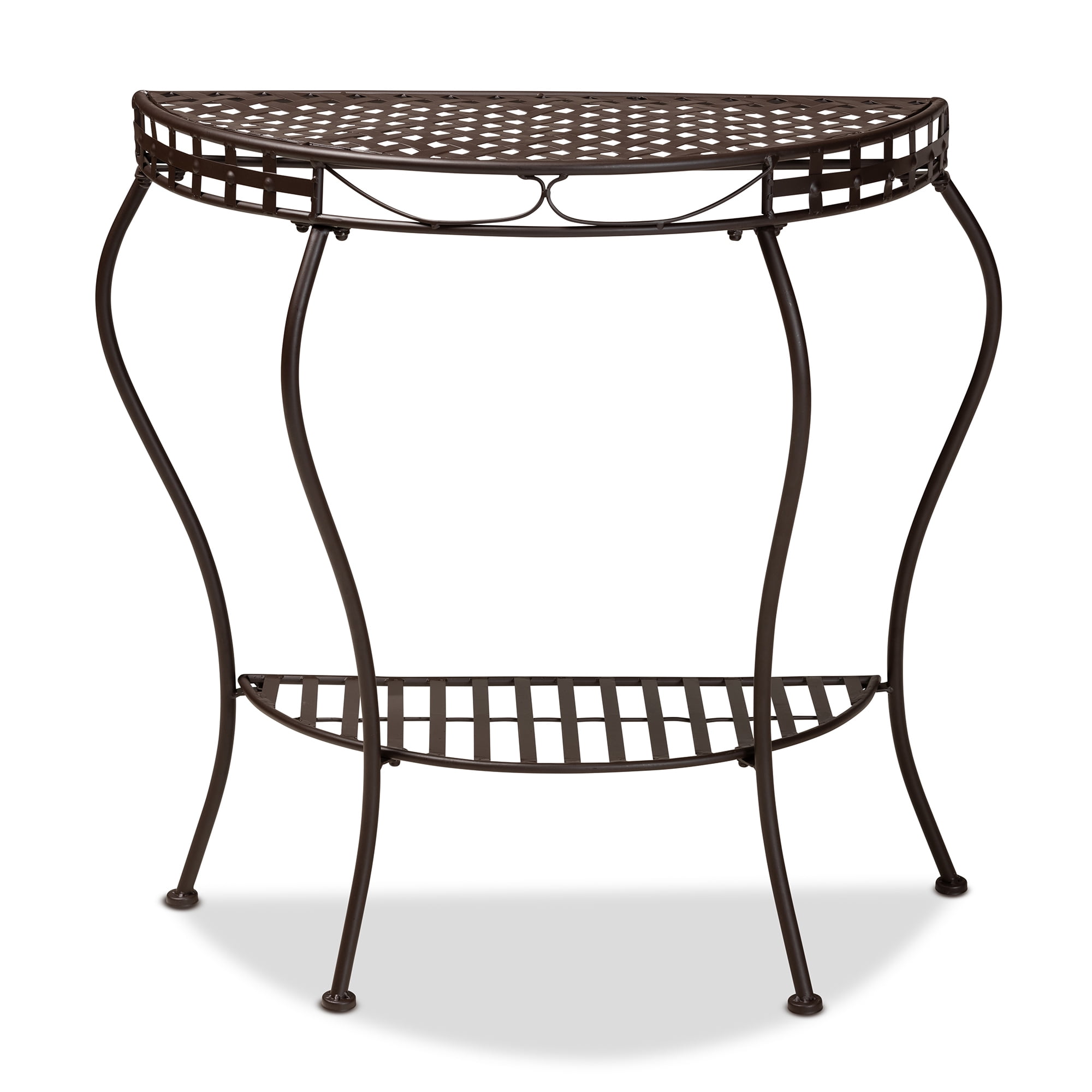 Baxton Studio Laraine Modern Metal Outdoor Console Table, Black