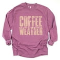 thumbnail image 4 of Coffee Weather Block Distressed - Women's Garment Dyed Long Sleeve Graphic T-Shirt, 4 of 9