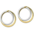 thumbnail image 2 of Gold 14k Two-tone Circle Front and Back Post Earrings - 22mm, 2 of 6