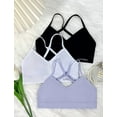 thumbnail image 2 of Livona Racerback Training Bra for Girls- 3 Pack Seamless Sports Bra, Padded Everyday Bra Bralette,Crop Cami Tank Top (6-14), 2 of 6