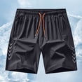 thumbnail image 2 of Besolor Running Shorts for Men Lightweight Quick Dry Athletic Workout Elastic Waist Drawstring Shorts with Zipper Pockets(Medium,Dark Gray), 2 of 7