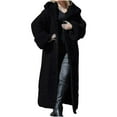 thumbnail image 3 of LEEYNEER Ankle Length Coats for Women Chunky Knit Sweater Women Plus Size Long Open Front Drape Maxi Cardigan Long Sleeve Cardigan Fall Chunky Long Sweater Coats for Women Black L, 3 of 5