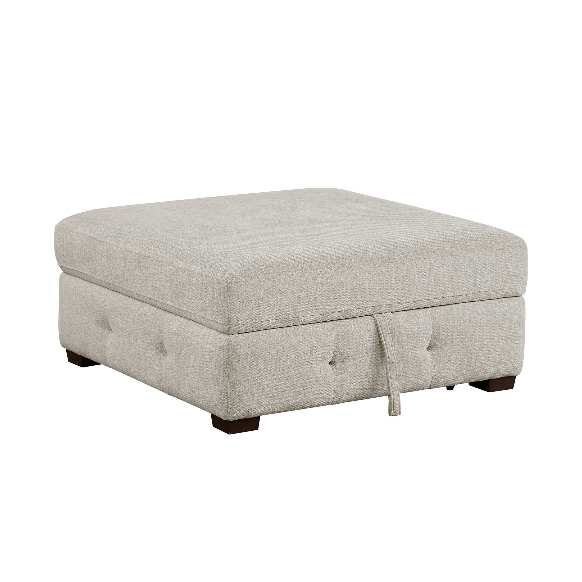 OakvillePark Sund Contemporary Chenille Storage Ottoman, Taupe