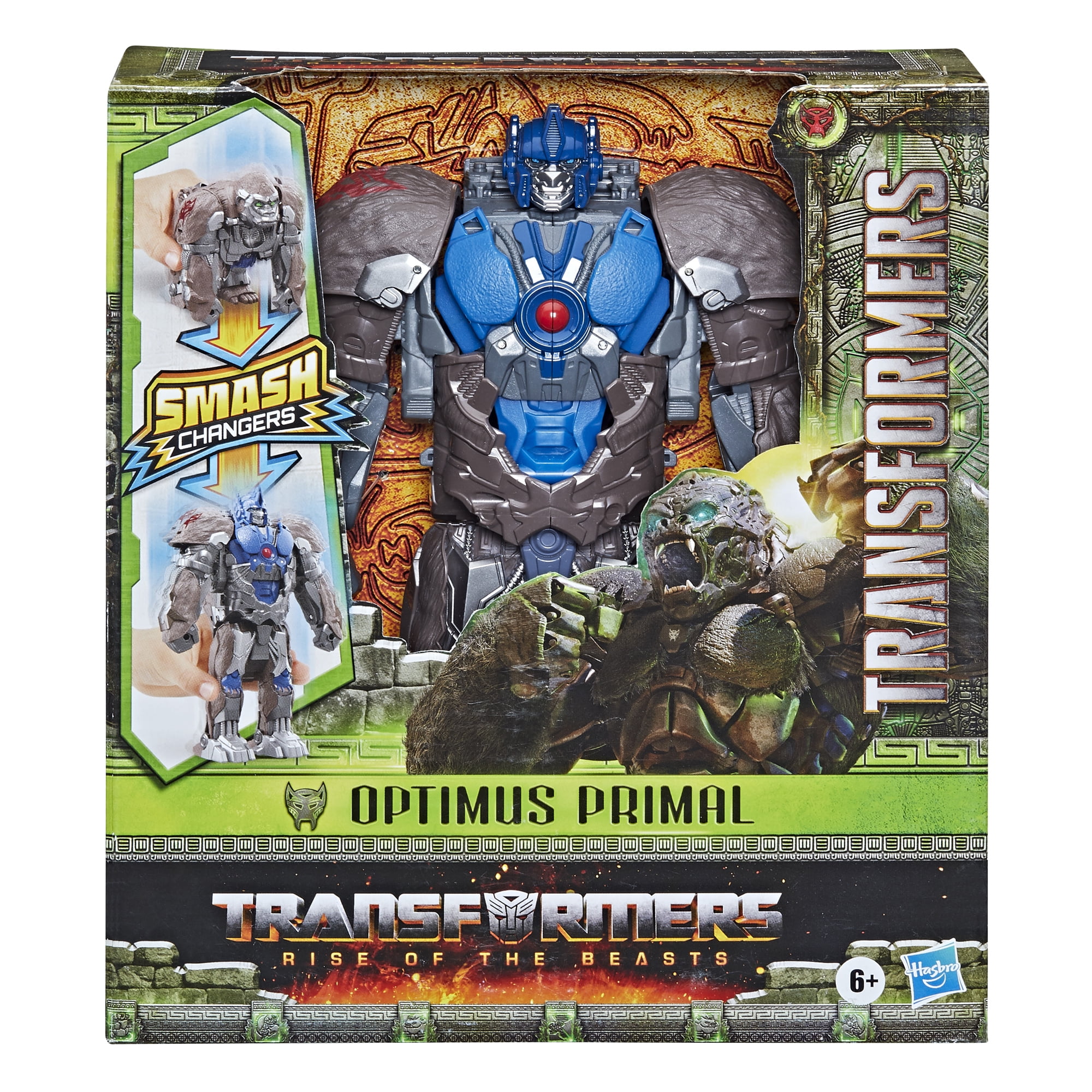 Transformers Toys Transformers: Rise of the Beasts Movie, Smash Changer Optimus Primal Action Figure