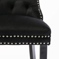 thumbnail image 5 of 27" Contemporary Padded Bar Stools, Tufted Velvet Upholstered Barstools with Button Tufted Decoration, Chrome Nailhead Trim, Footrest and Solid Wood Legs (Black,Set of 6), 5 of 9