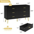 thumbnail image 2 of YouTrend 6 Drawer Black Double Dresser, Wood Adult Storage Cabinet with Metal Handles for Living Room,Bedroom, 2 of 10