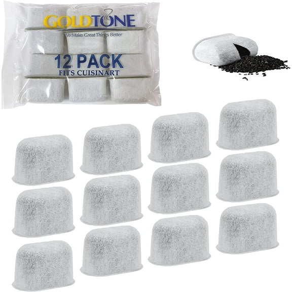 Premium Replacement Charcoal Water Filters for All Cuisinart Makers & Machines, Replaces Activated Carbon Filter, DCC-RWF, 12 Pack