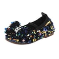 thumbnail image 1 of TIEVOSA Chaussures Simples à Paillettes Scintillantes avec Nœud pour Enfants Filles (Bleu), 1 of 5