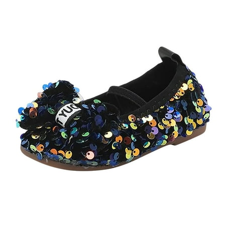 

Toddler Girl Sandals Children Kids Bowknot Bling Sequins Shoes for Girls Size 3.5-4T