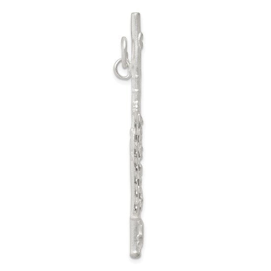 Mireval Sterling Silver Flute Charm on an Optional Charm Holder 