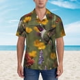 thumbnail image 2 of Balery Humming Bird Camisas hawaianas de manga corta para hombre, camisas playeras de corte holgado, camisas de vacaciones con botones,X-Large, 2 of 7
