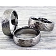 thumbnail image 2 of Tungsten Rings for Men Wedding Bands for Him Womens Wedding Bands for Her 6mm 6mm Silver Hammered Handmade, 2 of 9