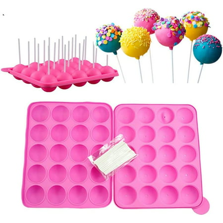 

FYBD 20 Cavity Silicone Tray Pop Cake Stick Mould- Lollipop Party Cupcake Cake Mold Bpa Free