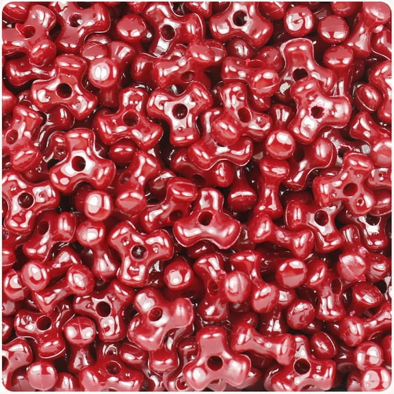 BeadTin Burgundy Opaque 11mm TriBead Plastic Beads (500pcs)