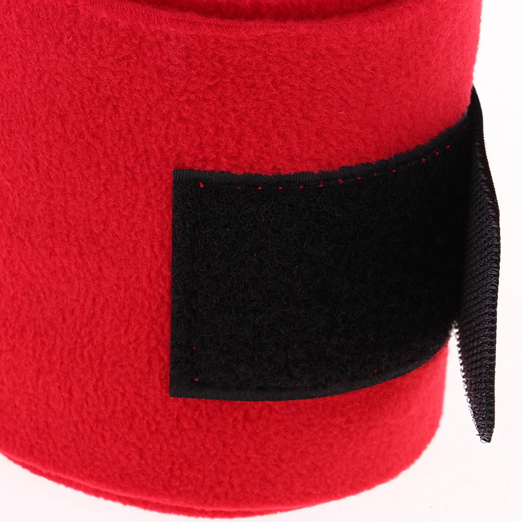 Wswqop Horse Grooming Care Set Of 4 Fleece Leg Wraps Equestrian Equip Supplies - Red