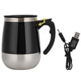 thumbnail image 1 of Taza de agua magnética eléctrica de acero inoxidable con carga USB, taza mezcladora para café, leche y agitación automática, 400 ml, color negro, 1 of 14