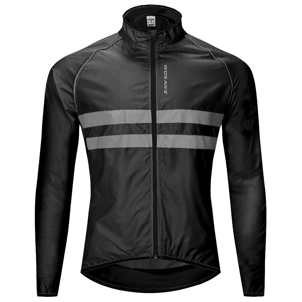 Wosawe Wosawe Reflective Long Sleeve Bicycle Jersey Wind Coat Jacket