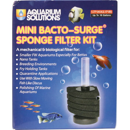 Hikari Aquarium Solutions Mini Bacto-Surge Sponge Filter Kit, 10 (Best Aquarium Filter For 10 Gallon Tank)