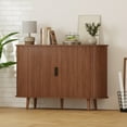 thumbnail image 4 of 47" Fluted Sideboard Buffet Cabinet,Storage with Sliding Doors & Adjustable Shelf, Modern Accent Console Table Coffee Bar for Living Room, Kitchen, Dining Room, Entryway, 4 of 8