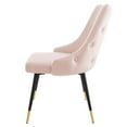 thumbnail image 3 of Tufted Side Dining Chair, Velvet, Pink, Modern Contemporary Urban Design, Kitchen Room Cafe Bistro Restaurant Hospitality, 3 of 8