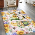 thumbnail image 2 of Sunflowers Area Rugs 2.7'x5', Washable Small Throw Rugs for Kitchen Bedroom, Spring Gnomes Hydrangea Daisy Flowers Pink Plaid Indoor Outdoor Rug Non-Slip Low Pile Carpet Runner Reversible Floor Mats, 2 of 8
