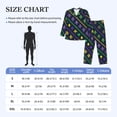 thumbnail image 4 of Honeii Mardi Gras Strings of Beads Pattern Mens Pajamas Set,2pcs Men's Lounge Long Sleeve Sleep Shirt and Pajama Bottoms Sleepwear Set,Mens Pjs Sets-Small, 4 of 7