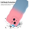 thumbnail image 2 of for iPhone 13 Case Gradient Silicone Case with Wireless Charger, Wave Edge Soft Back Cover with Screen Protector Cover for Girls Women -Pink Blue, 2 of 12