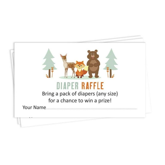 Inkdotpot 30Jungle Animals Baby ShowerDiaper Raffle Ticket Lottery Insert Cards Supplies Games For Baby Shower Party Bring A Pack Of Diapers To Win Favors Gifts And Prizes