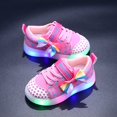 thumbnail image 5 of HZLPFO Toddler Tennis Shoes Girl Boys Sneakers Lace Up Lightweight Sparkle LED Shoes Breathable Platform Shoes Kids Walking Shoes Casual Sports(Pink,Size 10.5), 5 of 5