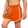 thumbnail image 2 of Boys Summer Casual Layer Solid Swimming Pants for Ages 9 16 Beach Swim Trunks Breathable Elastic Waist, 14-15 Years, Orange, 2 of 4