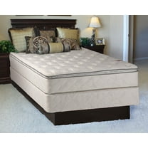 Sunset Plush Twin Size Inner Spring Pillowtop Mattress Set with Mattress Cover Protector Included - Fully assembled, Orthopedic, High Density Foam and Longlasting by Dream Solutions USA