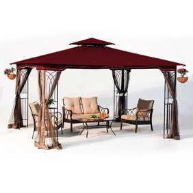 Sunjoy 12 X 10 Cabin Style Soft Top Gazebo Canopy With Netting