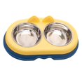 thumbnail image 1 of Cuencos dobles para perros y gatos, cuencos dobles de acero inoxidable para mascotas con bonito alimentador de agua y comida para mascotas, 1 of 5