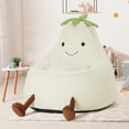 thumbnail image 3 of LIFERECORD 31" Children's Bean Bag Chair, Kids Filled Toddler Bean Bag Sofa Padded Bean Bag Chair for Boys & Girls, Cute Eggplant, Beige, 3 of 9