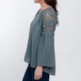 thumbnail image 3 of Elsie & Zoey Mckenna Lace Back Long Sleeve V-Neck Blouse for Women, 3 of 9