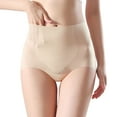 thumbnail image 2 of Siminsem Women’s Seamless Underwear High Waisted No Show Panties Stretchy Breathable Nude Feel Thin Panty Cotton Liner Daily, Beige,L, 2 of 9