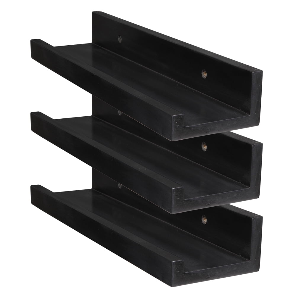 Lowestbest Floating Shelves, Set of 3 14-inch Floating Wall Shelves, Shelf Display For Living Room, Dining Room, Office, Bedrooms, Black Lowestbest Floating Shelves, Set of 3 14-inch Floating Wall Shelves, Shelf Display For Living Room, Dining Room, Office, Bedrooms, Black