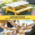thumbnail image 6 of Christmas Snowflakes Table Cloths for 6 Foot Rectangle Tables, Winter Xmas Snow Yellow Teal Blue Patio Waterproof Elastic Fitted Tablecloths, Washable Rectangular Table Cover for Camping, 6 of 8