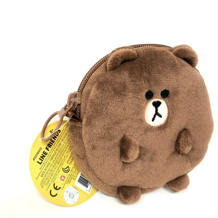 Gund Line Friends Brown Bear Coin Purse Bag 5 Inch