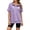 Purple, variant on FASHOFT Half Zip up Hoodie Women Oversized Zipper Sweatshirt Short Sleeve Solid Pullover Spring Fall Tops Beige L
