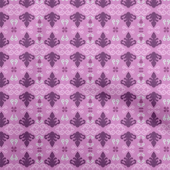 oneOone Cotton Flex Pink Fabric Asian Ikat Quilting Supplies Print Sewing Fabric By The Yard 40 Inch Wide